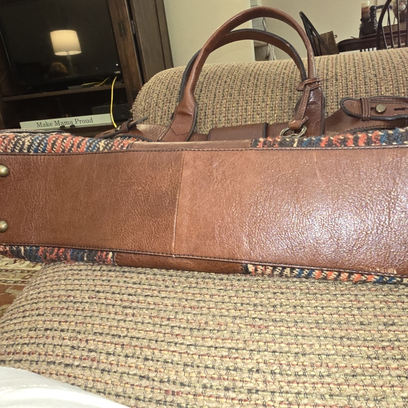 Fossil Brown Leather and Multicolor Satchel - Picture 7 of 10